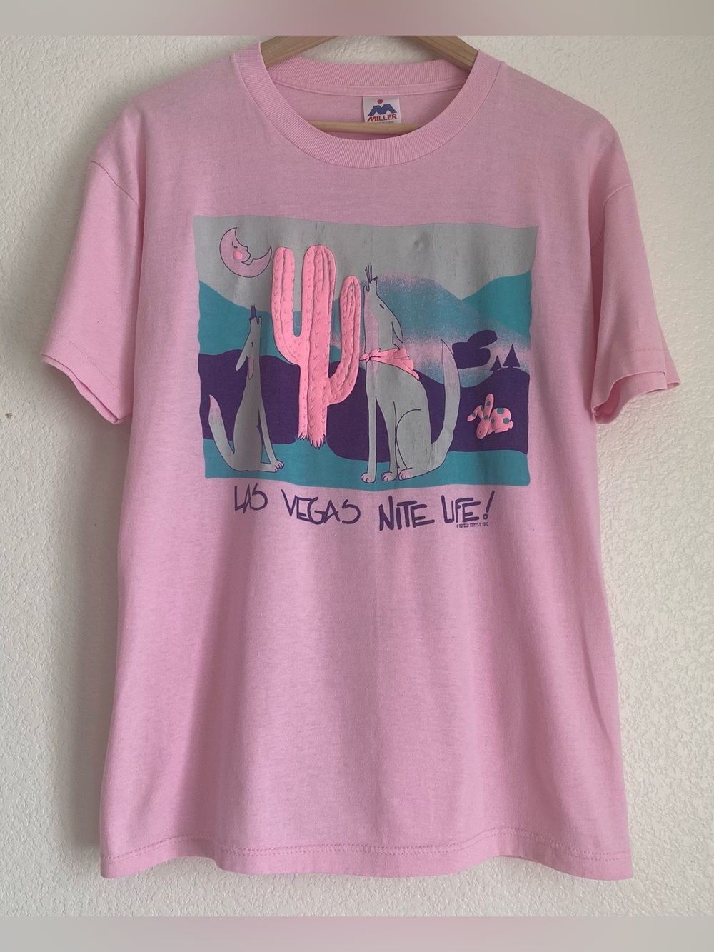 Vintage Las Vegas Nite Life puff print t-shirt, L